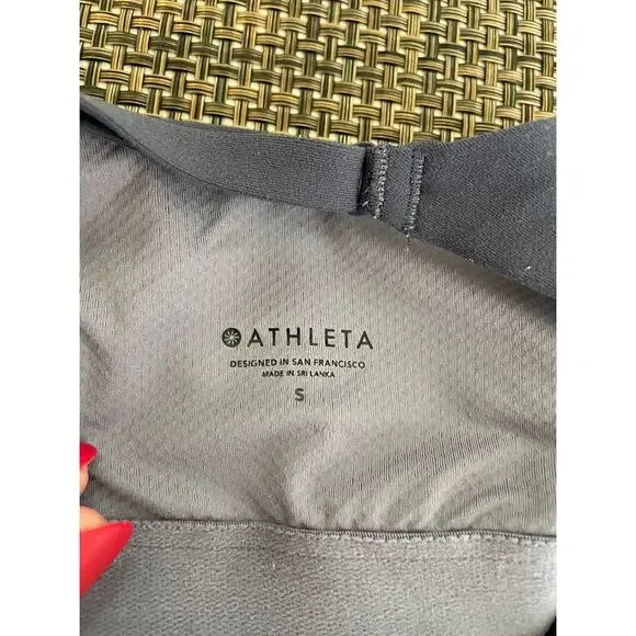 Athleta Sports Bra Padded High Neck Womens Size Small Purple Gym Top Running Bra - Picture 7 of 10